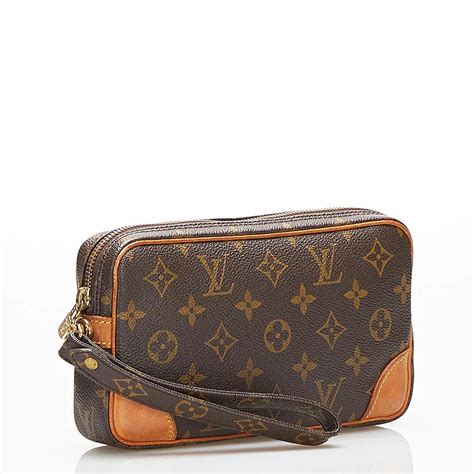 louis vuitton monogram marly dragonne clutch handbag m51825 lv 72351|LOUIS VUITTON Monogram Marly Dragonne GM Clutch Bag .